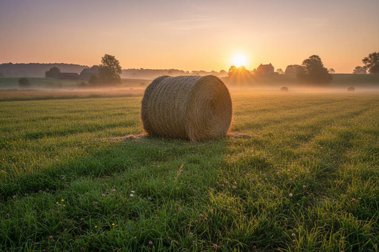 Balle de foin en prairie