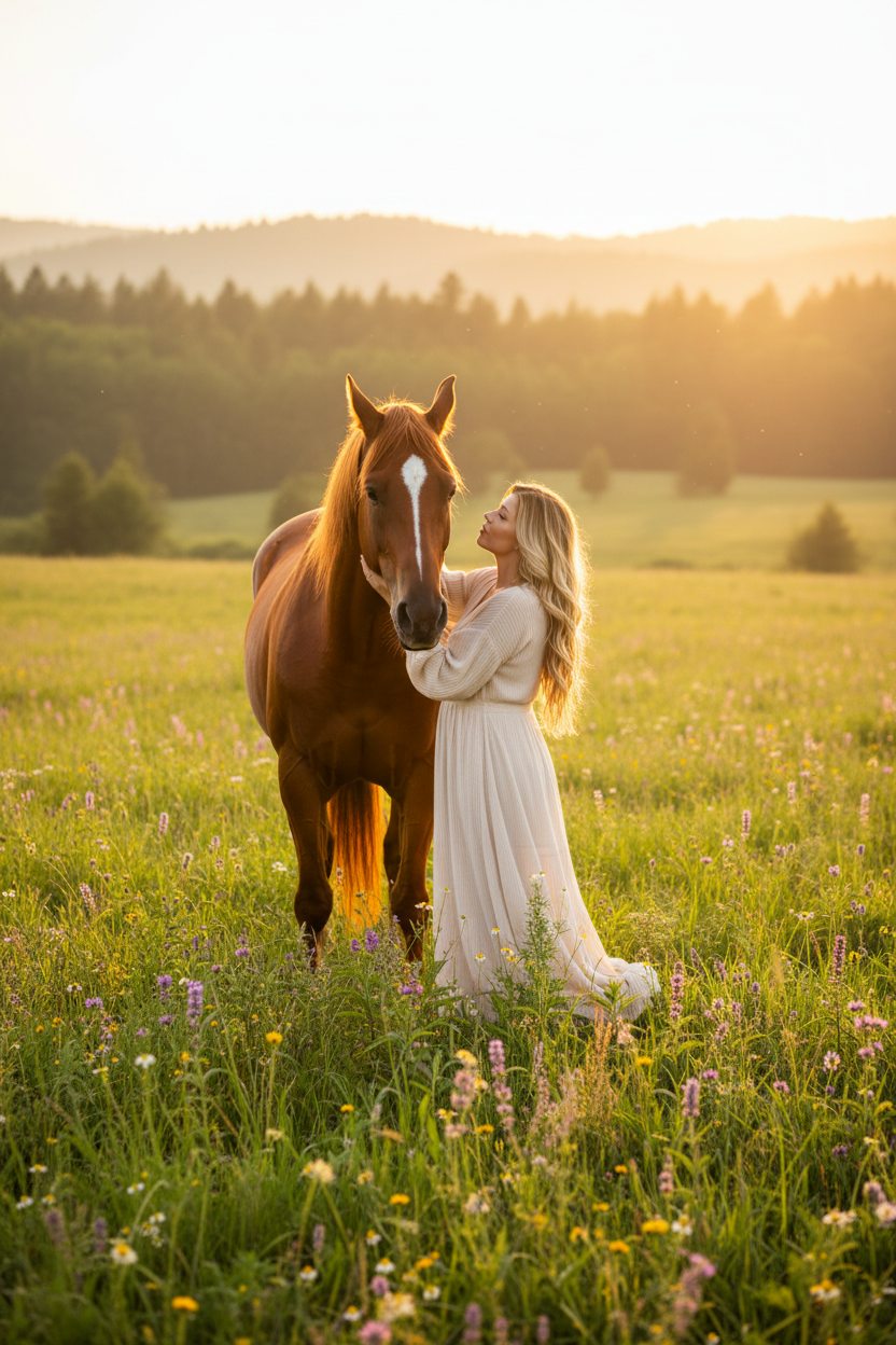 Femme et cheval de dos — naturopathie équine